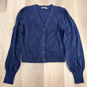 Suzy Shier Navy Button-Up Cardigan - Size Small - NWT